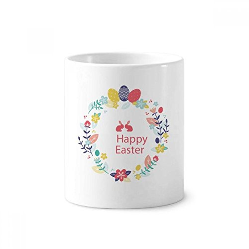 Happy Easter Religion Festival Leaves Flower Toothbrush Pen Holder Mug Ceramic Stand Pencil Cup