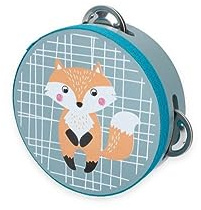 AdamToys Tamburin Schellentrommel Fuchs Holzspielzeug Musikinstrument Motorikspielzeug