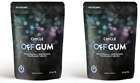 WUG CHICLE OFF GUM Pack 2 doypacks - Ayuda a mejorar los estados de estrés y ansiedad. Sabor menta