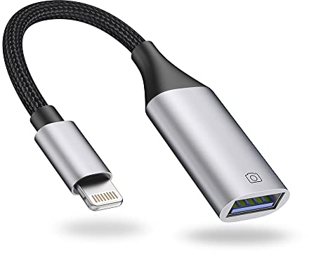 IVSHOWCO Adattatore Lightning a USB per iPhone [Apple MFi Certificato], OTG per iPad Supporta Disco, Lettore di Schede, Mouse, Tastiera