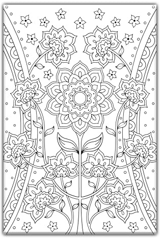 Chintz Design predrawn Canvas | Stretched primed canvas to color | 8 x 12 Inches |Premium Handmade Premarked Canvas |Art and Sip Party, DIY Kit,Party favor |Easy & fun drawings to color |Wall Art