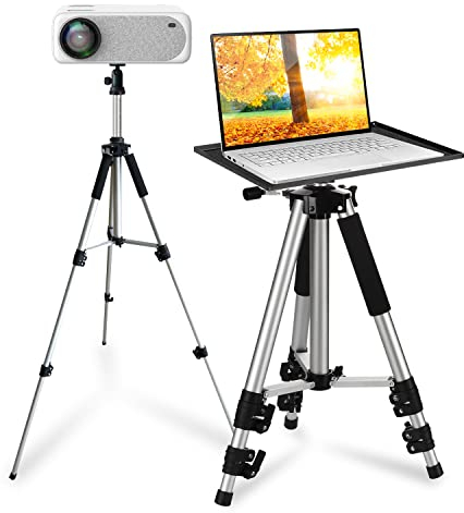 Supporto per Proiettore, Regolabile Treppiede per Laptop Supporto 43-122 cm, Stabile Supporto Treppiede Multifunzionale Portatile con 1/4 Testa a Sfera per Proiettore/Laptop/Fotografia/DJ