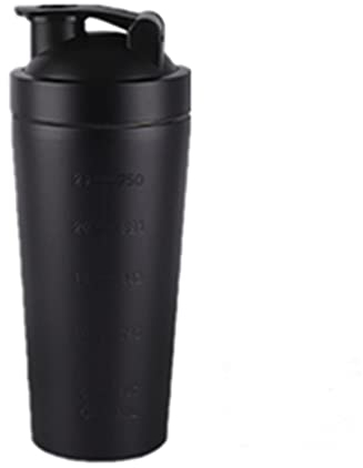 Protein-Shaker, Edelstahl, 750 ml, Sport, Fitness, Protein-Shaker, Eiweiß, schwarz