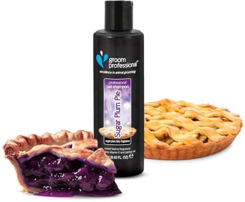 GROOM PROFESSIONAL Sugar Plumb Pie Hundeshampoo - Hundeshampoo Gegen Geruch - Tiefenreinigendes Shampoo - Reinigt & entfernt Gerüche - Für Weiches Fell - Zuckerpflaumenkuchen-Duft, 250ml