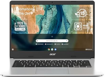 ACER Chromebook 314 CB314-2H-K6CV Ordinateur Portable 14'' HD, PC Portable (MTK MT8183, RAM 8 Go DDR4X, 64 Go eMMC, Arm Mali-G72 MP3, Chrome OS) - Clavier AZERTY, Laptop Gris