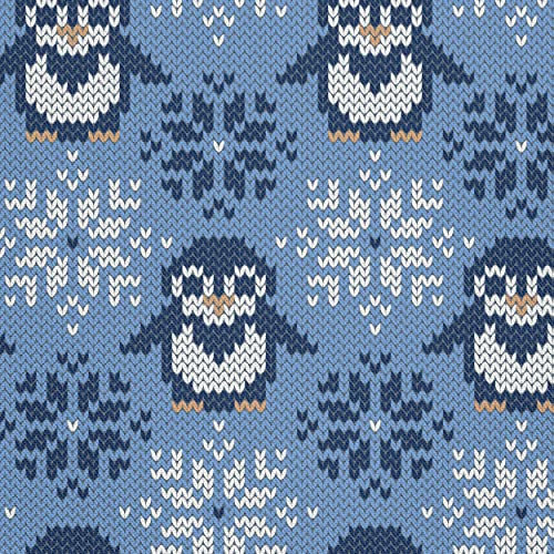 HEKO PANELS Oxford Wasserdichte Meterware Canvas Polyester Stoff Zum Nähen, Möbel- und Dekostoffe, Handwerken, Wasserabweisend, Blickdicht, Jacquard Pinguine, 2 Meter 155 x 200 cm
