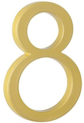 HASWARE 5 Floating House Number for Outside, Zinc Alloy Modern Outdoor Address Sign for Yard Street and Mailbox, Address Numbers and Letters for House (8, Golden)