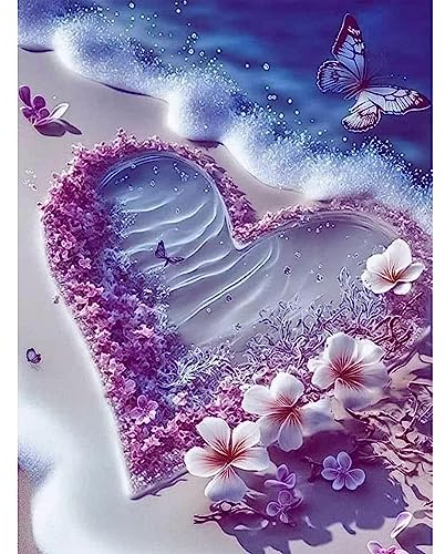 MXJSUA Diamond Painting Diamant Painting Bilder Rosa Strandblume Diamond Painting Erwachsene Full Diamant Bilder Kinder Stickerei Set Kreuzstich Bilder Wall Room Home Decoration 30x40cm