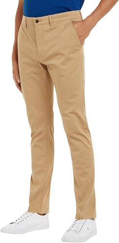 Tommy Hilfiger Pantaloni Uomo Bleecker Chinos Straight Fit, Verde (Classic Khaki), 29W/29L