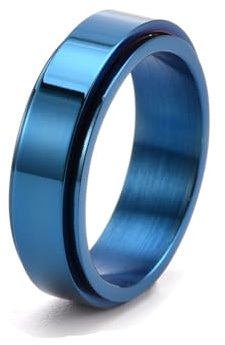 Bishilin Edelstahl Ringe Männer Frauen, Multicolor Ring Personalisiert 6MM Poliert Bandring Spinner Ring Größe 49 (15.6)-67 (21.3), Freundschaftsringe Paterringe für Paar