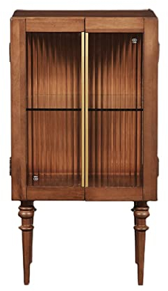 MOOWI Weinschrank Weinschrank aus Holz mit Glastür und Ablagefach, Retro-Seitenschrank, Buffetschrank for Wohnzimmer und Zuhause Barschrank