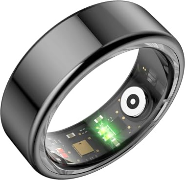 Smart Ring Men Women Android Fitness Ring Pedometer Heart Rate Blood Oxygen Sleep Tracker Activity Trackers for Sports Time, Distance, Calories Compatible with Android iOS