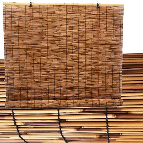 CJBWJM Carbonization Natural Bambusvorhang W:40 50 60 70 80 90 100 110 120 cm Atmungsaktiv Bambusrollo Sichtschutz Sonnenschutz für Schlafzimmer, Wohnzimmer (Size : 120x200cm)