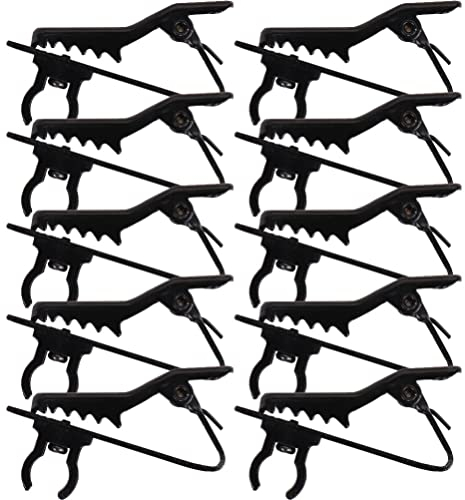 GaRcan 10 Stück Mikrofon-Reversclip, Kunststoff, Lavalier-Krawattenklammern, Lav-Draht-Clip, Mikrofonkragenhalter für Stadionaufnahmen, Schwarze Ständer