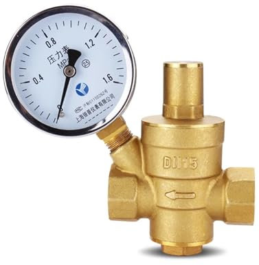 G 1/2 3/4 1 2 Messing Wasserdruckminderer-Halteventil DN15/DN20/DN25/DN32 Regler Einstellbares Überdruckventil Manometer (Color : DN40, Size : Without Gauge)