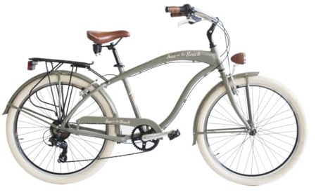 Via Veneto Bazam Sun on the Beach Man 26 Zoll Cruiser Fahrrad für Herren, 6 Gänge, Größe 47, Retro Vintage aus Aluminium | VV790M