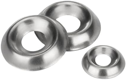 Rondelle fraisée, rondelle de coupelle en acier, M3 M4 M5 M6 304 type de bol en acier inoxydable, rondelle conique, rondelles fraisées, joint Fisheye creux concave-convexe (couleur: argent 5 pièces, t