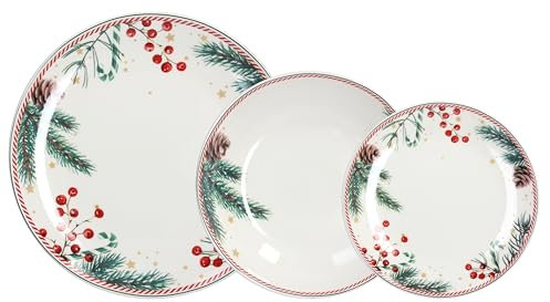Tognana Candy Christmas, Servizio piatti 18 pezzi, porcellana, Bianco