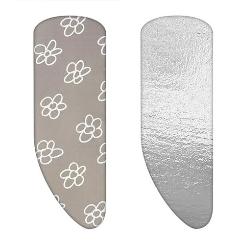 Set | Bügeltischbezug Asymmetrisch mit Unterlage (Farbe: Blumen Grau) (A-XXL, Dampf Molton)