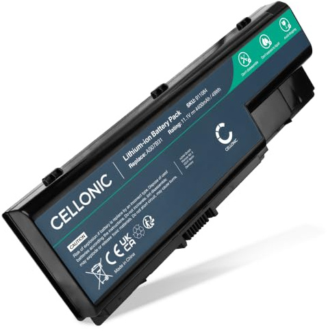 CELLONIC 1x Akku kompatibel mit Acer Aspire 5220, 5220G, AS07B31 | 1x, (4400mAh-11.1V-Lithium-Ionen), Notebook Akku, für eMachines E520, E720, E510, für Packard Bell AS07B41, EasyNote LJ65