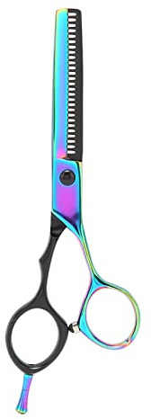 Stainless Steel Beard Scissors, Nose Hair Scissors, Ergonomic Hair Cutting Scissors with Blade for Hairdressers and Individuals, for Styling and Trimming (Thinning Scissor)