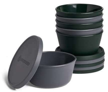 BURNHARD® Pizzaballenbox mit Deckel, luftdicht | 6er-Set aus BPA-freiem Silikon, stapelbar, temperaturbeständig (-20 bis 230 °C), ideal für Stückgare, Einfrieren & Backen