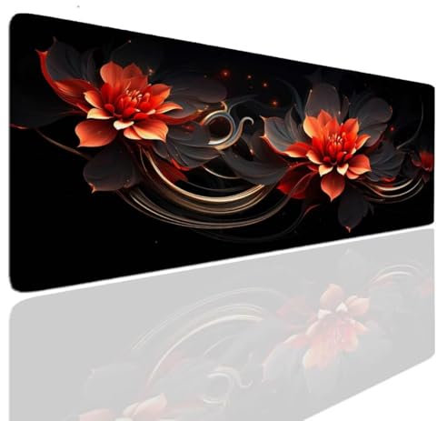 Alfombrilla de RatóN para Juegos 160x80x0.4cm, Alfombrilla Ratón XXL Gaming Red Alfombrilla Raton Grande Gaming Mouse Pad, Alfombrilla Protector Escritorio Antideslizante Para PC y Portátil S-939