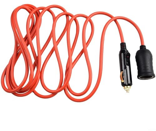HEIBTENY Connect Your 12/24 Voltage Devices with This 12ft Male to Female Extension Cable Ideal for Car Refrigerators