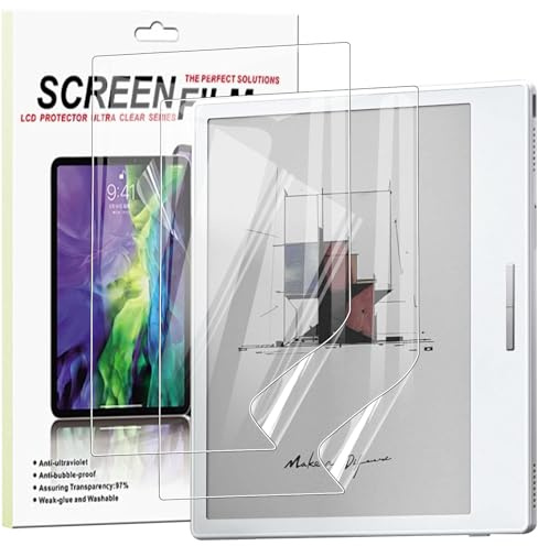 KUSINHOKA Skärmskydd för Boox Go Color 7 (7 tum), [2 st] Ultra tunt Soft PET Skärmskydd, Anti-Graffio, Bubbelfritt, HD Genomskinligt Skyddsfilm