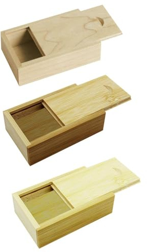 NYGGTYK 3 Stück Holz Geschenkbox, Rechteckige Schachtel, Mini -Geschenkbox, Schmuckschachtel, Geschenkverpackungsbedarf