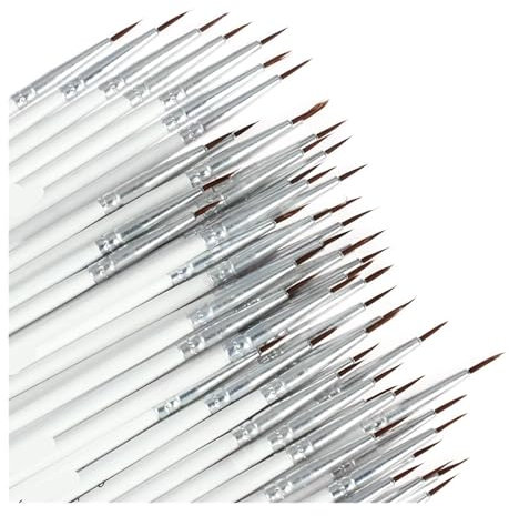 Malerei öLfarben Brush 10 Stück Hakenlinien-Stift, fein, handbemalt, dünn, Malpinsel, Kunstbedarf, Zeichenstift, Pinsel, Nylonpinsel, Malstift FüR KüNstler, Erwachsene Und Kinder(10pcs White S)