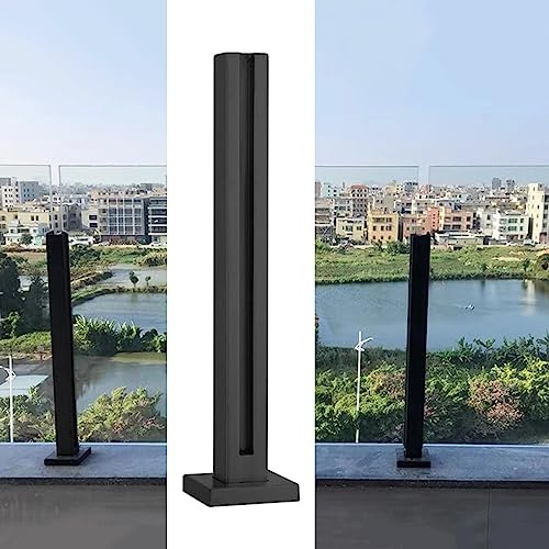 Sistema di ringhiera in vetro con kit completo, altezza 80 – 140 cm, per esterni, balaustra, parapetto di sicurezza, per corridoio e ponte, design elegante