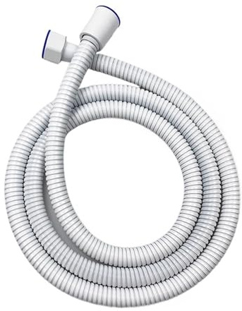 Duschschlauch White Stainless Steel Flexible Shower Hose Long Bathroom Water Extension Plumbing Pipe Pulling Tube(80cm)
