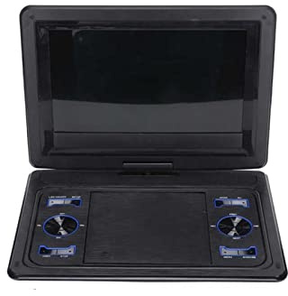 MKHQST Tragbares DVD-Spiel, rotierendes, wiederaufladbares HD-CD-DVD-Spiel mit LED-Bildschirm zur automatischen Unterstützung der FM-Radiofunktion,DVD Player für Fernseher(Black)