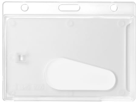 Karteo Ausweishülle Hartplastik mit Daumenausschub Kartenhalter transparent horizontal Ausweishalter Schutzhülle für Ausweise Werksausweise Dienstausweise (3)