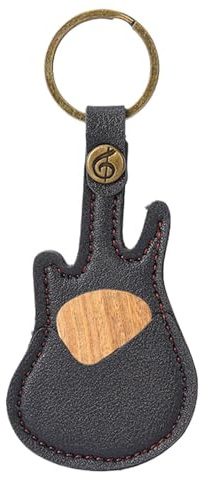 de púas de guitarra, soporte para púas de bajo | Estuche bajo con | organizador de plectro de , soporte de llave en forma de guitarra de cuero PU, accesorios de instrumentos musicales para