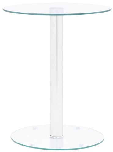 Anself Couchtisch Modern Glas Aluminium Beistelltisch Telefontisch Sofatisch 322780