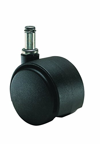 Safety Series Carpet Casters, Standard Neck, 3/8 Dia. x 7/8 Long Stem, 110 lbs./Caster, Matte Black Finish, 5/Set