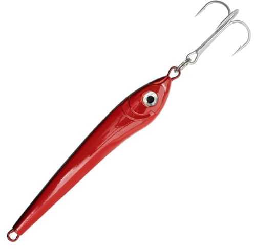 Team Deep Sea Bull Head Pilker – Schnellsinkender Meeresköder mit Bullenkopf-Schwerpunkt – Hochsee-Pilker mit 3D-Augen & Drilling für Norwegen, Island, Nord- & Ostsee – 100g-500g