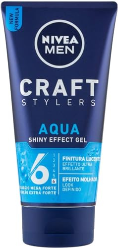 NIVEA Men Aqua Gel Styling – Wet Look Hair Gel, 150 ml – Mega-Strong Hold & Non-Greasy Finish