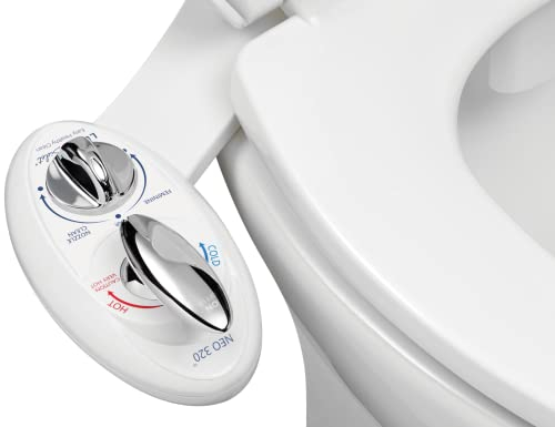 LUXE Bidet NEO 320 – Warm- und Kaltwasser, selbstreinigend, Doppeldüse, nicht elektrischer Bidet-Aufsatz für Toilettensitz, einstellbarer Wasserdruck, Heck- und Feminine-Waschung, Hebelsteuerung