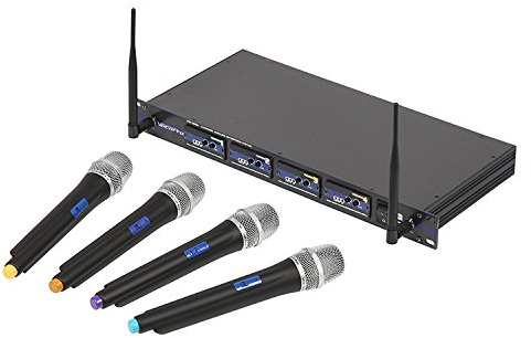 VOCOPRO UHF-5800 PROFESSIONAL 4-CHANNEL UHF WIRELESS MICROPHONE SYSTEM