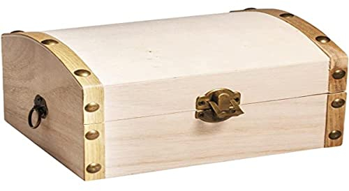 Rayher Holztruhe mit Metallverzierungen, 13,5x10x8cm, zum Basteln geeignet