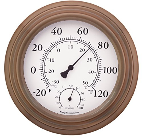 8 Antique Copper Finish Decorative Indoor/Outdoor Thermometer and Hygrometer