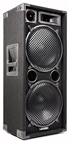 MAX MAX212 - Altavoz pasivo de 1400W con Doble woofer de 30 cm (12), Asas de Transporte y diseño Robusto, Ideal como Caja acústica para DJs, Fiestas o Sistemas de Sonido portátiles potents