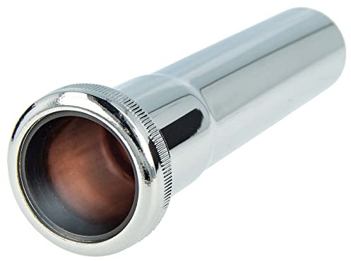 tecuro Tauchrohr Wandrohr Verlängerung für Geruchsverschluss, mit Rändelmutter, Länge 150 mm x Ø 32 mm, Messing verchromt - 57530