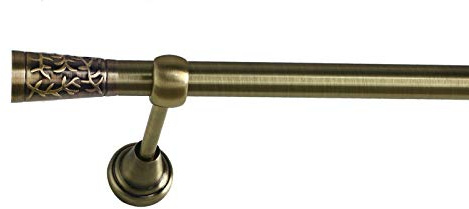 Sento 19mm Metall Gardinenstange Vorhangstange 1-läufig Messing Antik Classic Laky 120 cm