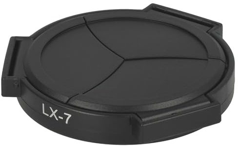 vhbw automatiskt linsskydd kompatibelt med Panasonic Lumix DMC-LX7 kamera – plast, svart