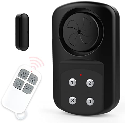 Alarma inalámbrica para Puertas y Ventanas - Alarma antirrobo para el hogar - Sistema de Seguridad para domicilios y niños - Impermeable (IP 67) - 4 Modos 140 dB - Código y Mando a Distancia