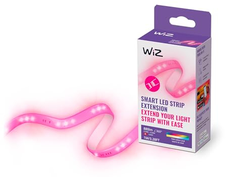 WiZ Tunable White and Color Lightstrip 1m Verlängerung (880 lm), LED Streifen mit 16 Mio. Farben oder warm- bis kaltweißem dimmbarem Licht, smarte Lichtsteuerung über WLAN per Stimme/App